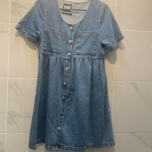 Reclaimed vintage babydoll style button down denim dress